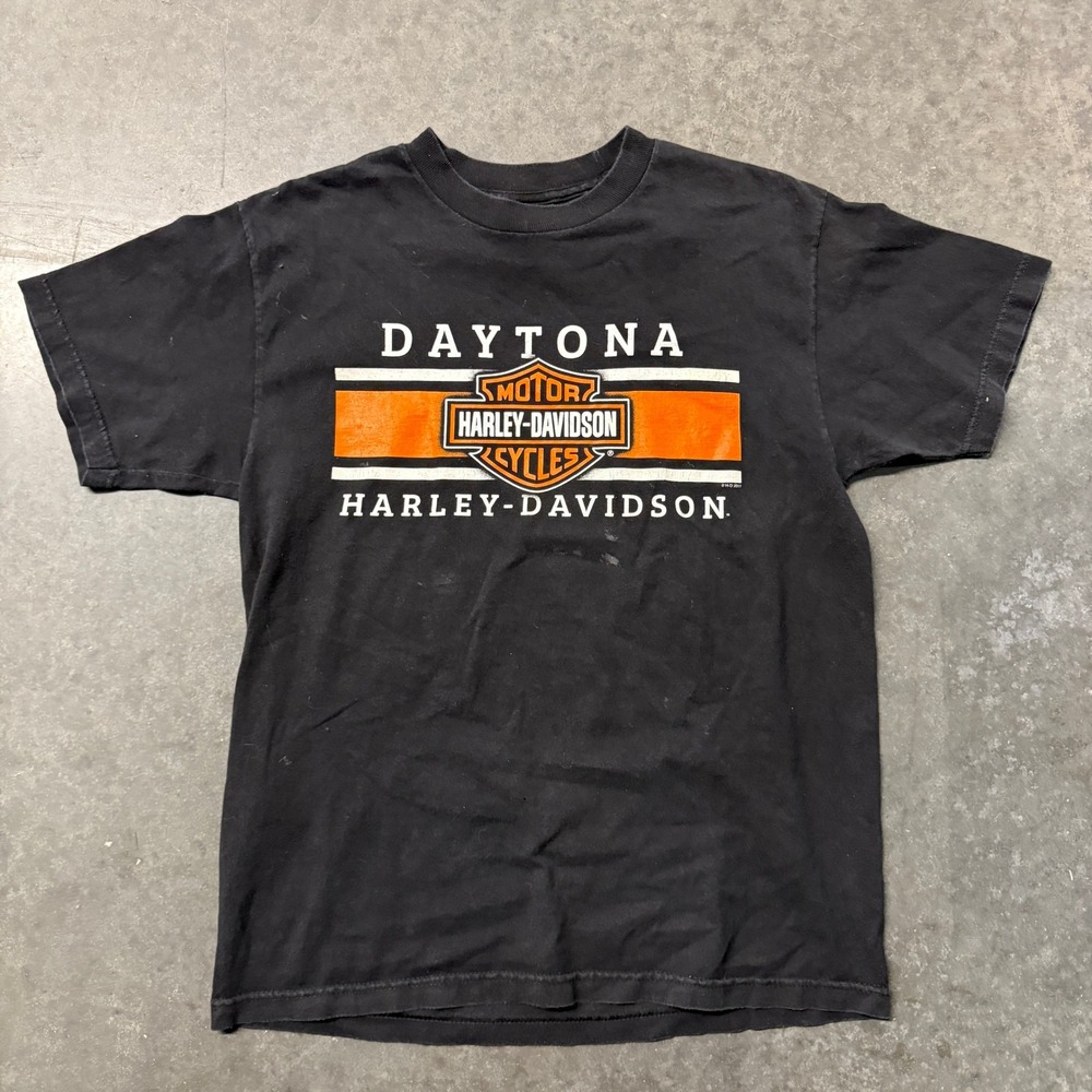 Harley-Davidson Daytona Beach T-Shirt Black Graphic Tee Mens Medium Rossmeyer